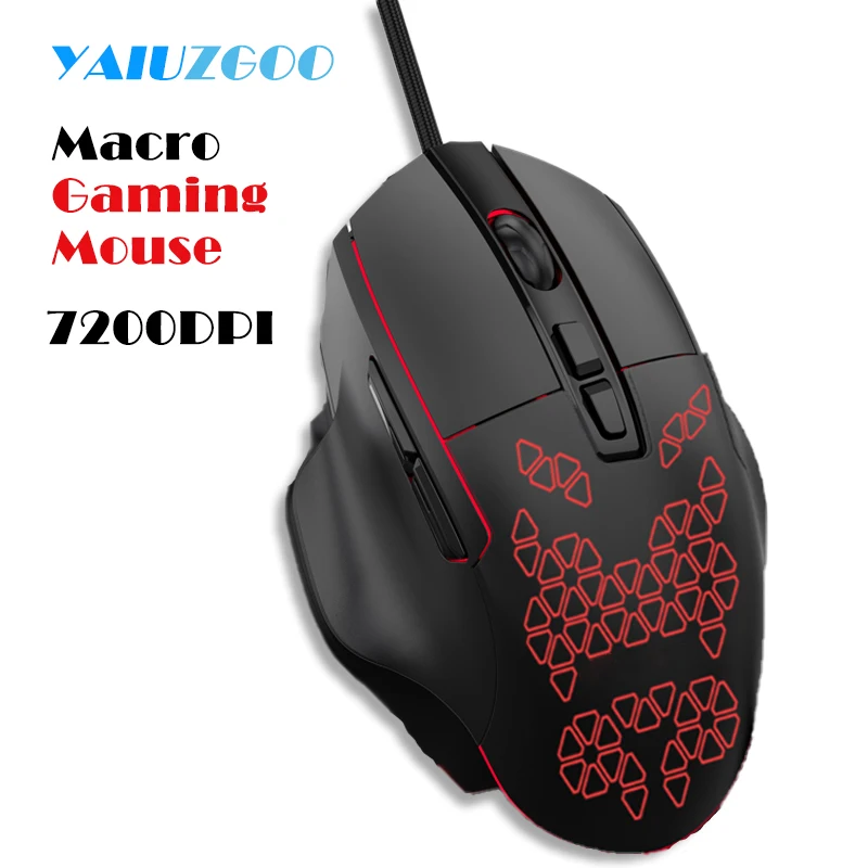 

Gaming Mouse Wired, 7 Light RGB Mause Gamer, Laptop Mouse with Adjustable 4 Level DPI,Optical Computer Silent Mice for PC Laptop