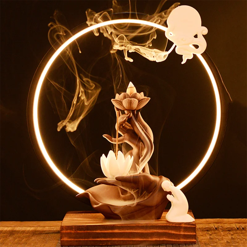 

Humidifier Incense Burner Waterfall Ramadan Decoratio Smoke Backflow Incense Burner Garden Decor Quemador De Incienso Home Decor