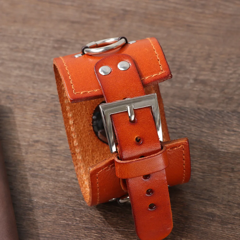 Ремешок из воловьей кожи в стиле панк для Apple Watch Band 44 мм 45 41 40 42 49 Браслет Correa iWatch