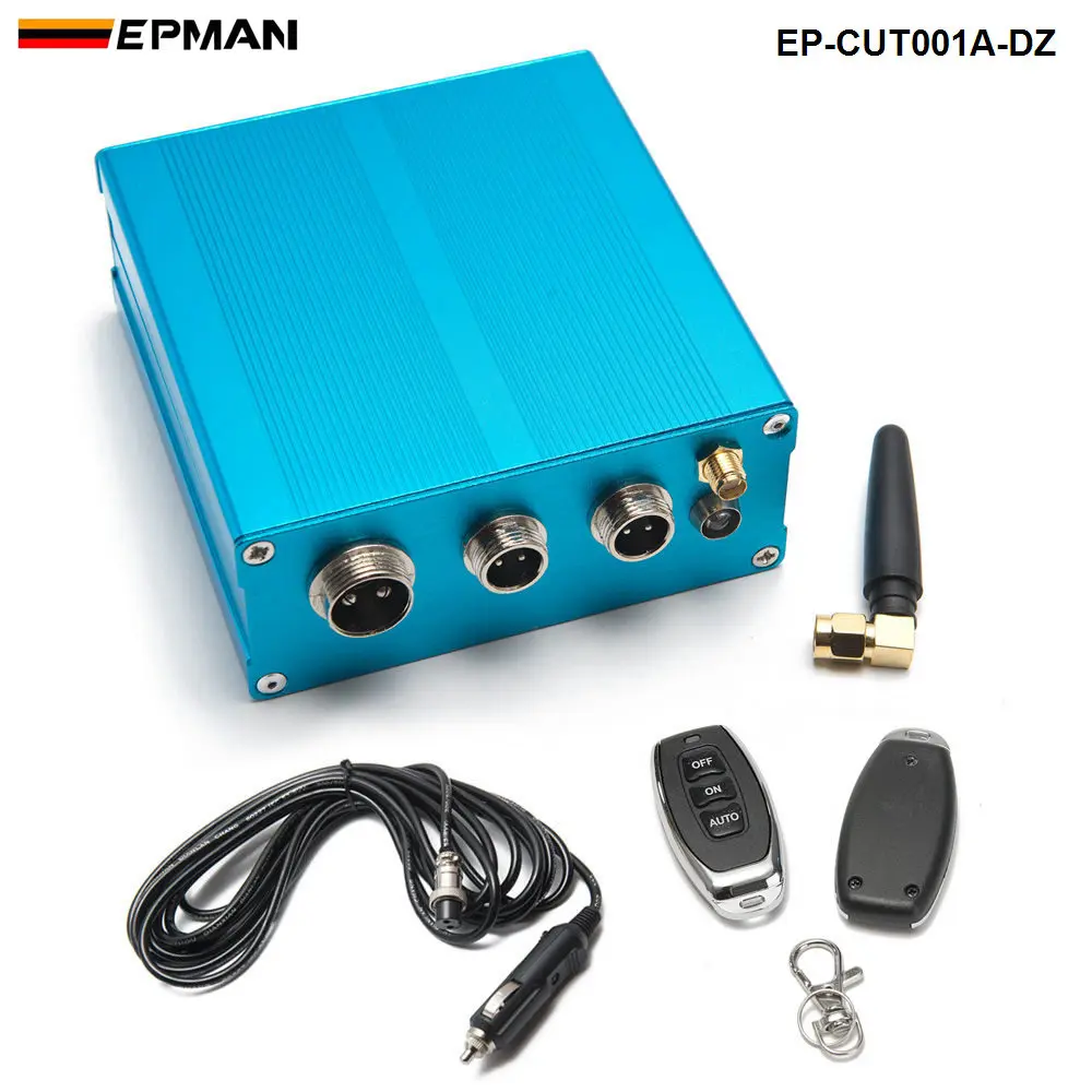 Electric Control Box+2 Wireless Remote+Wire Harness For Exhaust Control Valve EP-CUT001A-DZ