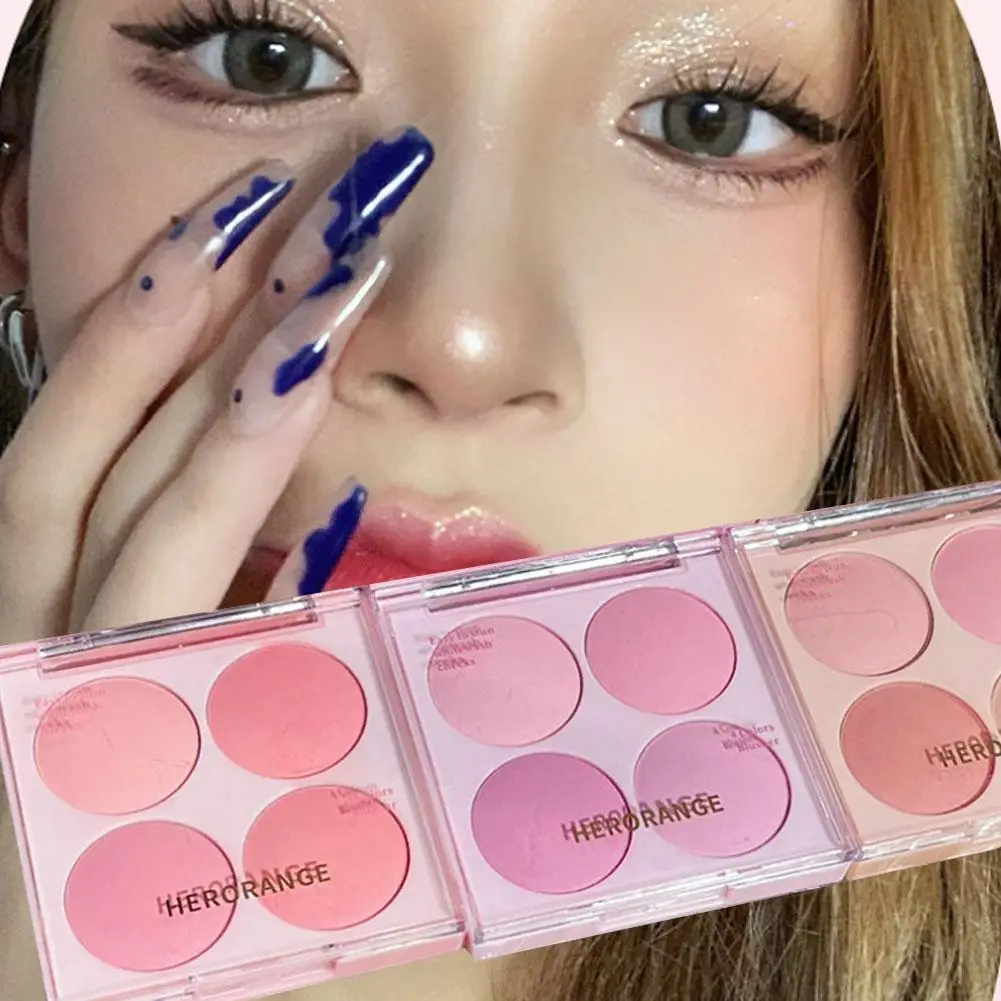 

Makeup Blush Palette Purple Brighten Rouge Mineral Blusher Cheek Cream Lasting Color Cosmetics Waterproof 4 Natural Powder W4W6