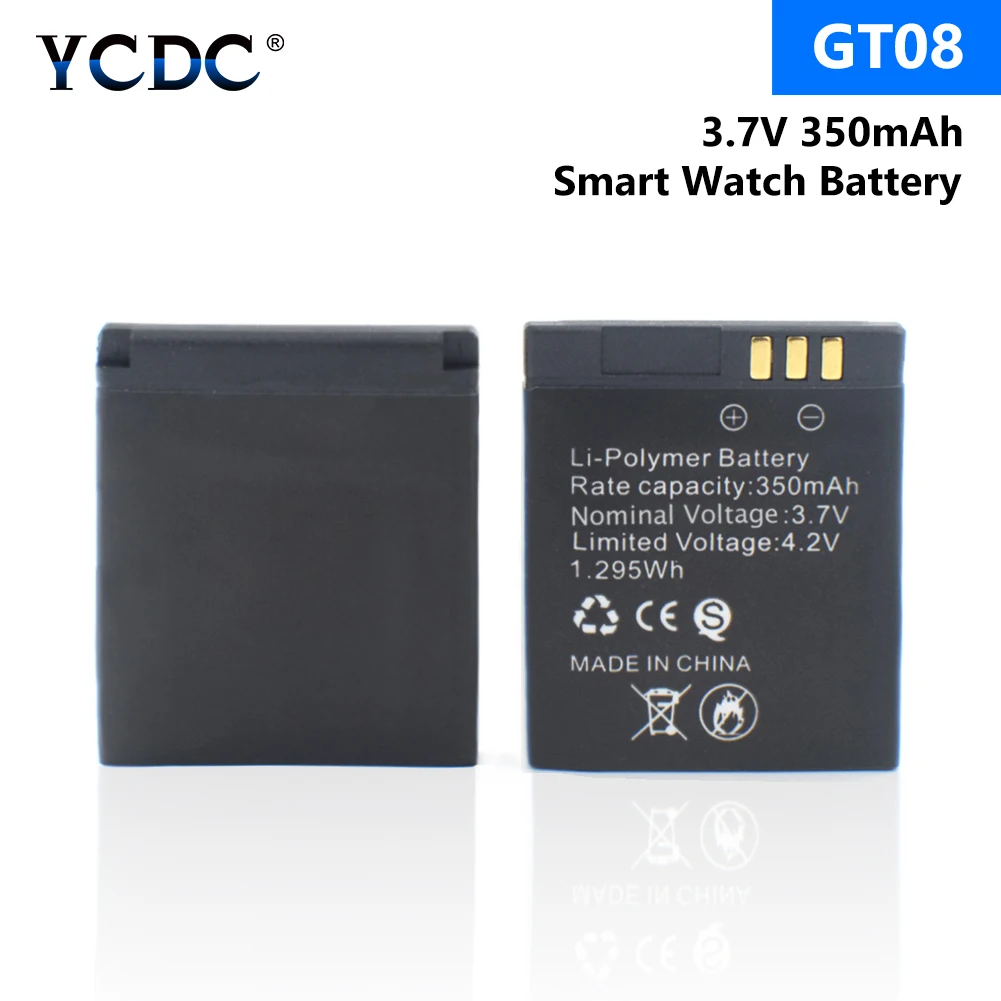 

1-4PCS 3.7V 350mAh Rechargeable Li-ion Battery Polymer Battery For Smart Watch GT08 Only High Quality Watch Battery