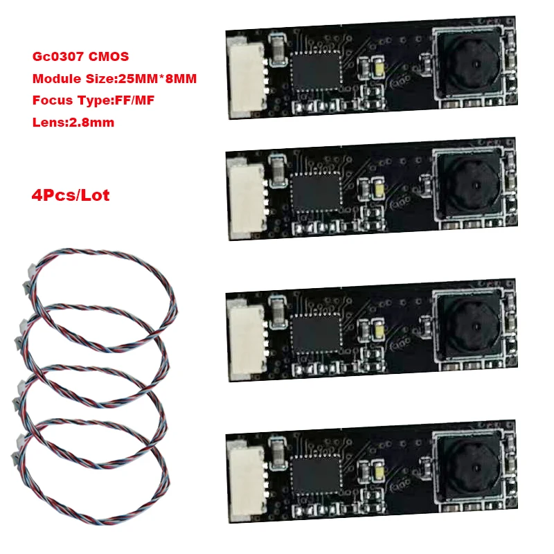 

4 шт./лот USB 2,0 FF/MF модуль камеры для Gc0307 CMOS Поддержка MJPG YUV 4 PIN 0,8 мм