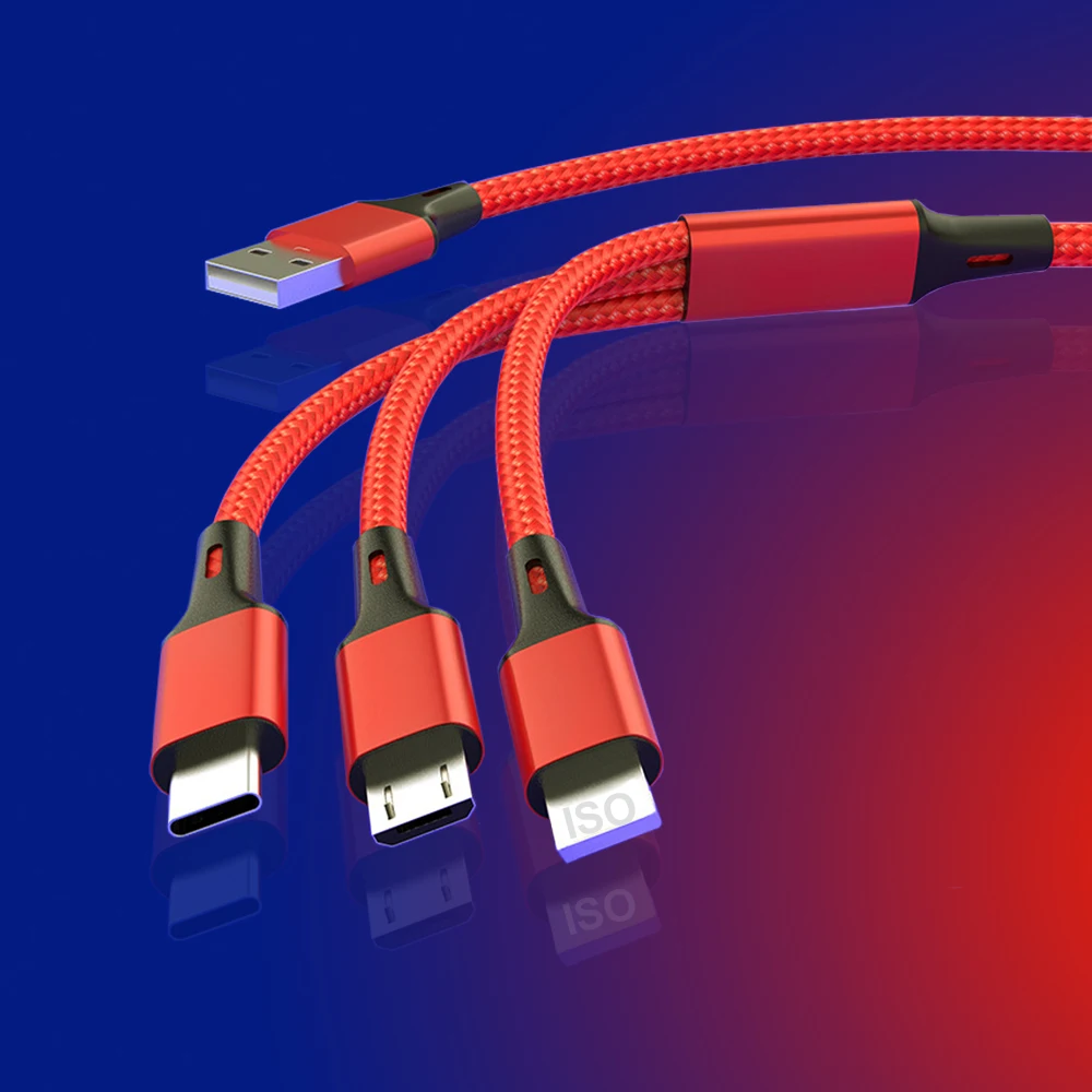 Фото 3 в 1 Micro USB Type C зарядный кабель с несколькими портами Usb Все в одном зарядный шнур USB C мобильный телефон для Samsung Xiaomi Huawei кабель №2