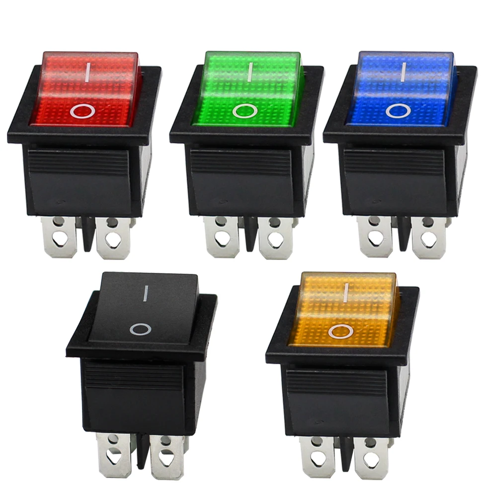 

KCD4 Rocker Switch ON-OFF 2 Position 4 Pins /6 Pins Electrical equipment With Light Power Switch Switch cap 16A 250VAC/ 20A 125V