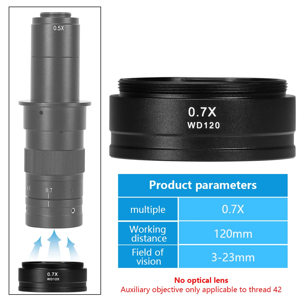 Объектив 0,3x/0,5x/0,7x/1,5x/2X со шторкой, вспомогательный стеклянный объектив для 10А, фотообъектив, объектив промышленного видеомикроскопа