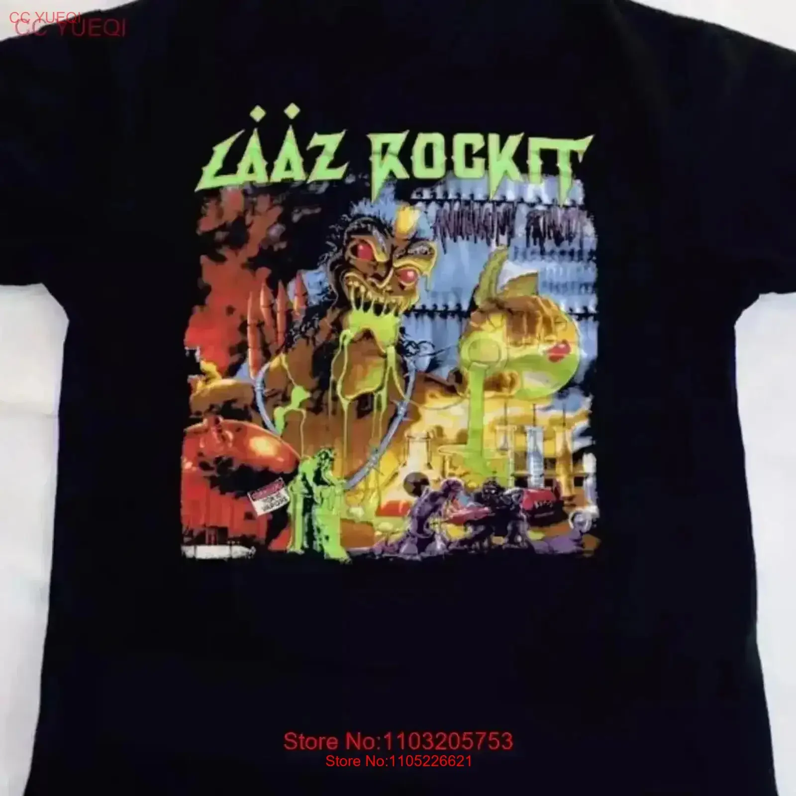 Фото VTG Laaz Rockit группа черная футболка с коротким рукавом Все размеры S 5Xl 1U255 винтажная стираная дизайнерская одежда Дышащая homme Casual №1