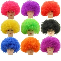 50pcs Clown Fans Carnival Wig Cosplay Circus Funny Fancy Dress Stage Joker Adult Child Costume Hair Wig Festive Prop