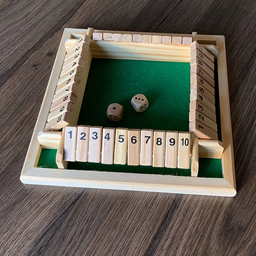 

Traditional Drinking Table Game Banquet 4-player Wood Board Games Picnicking Traveling 1-10 Numbers Boardgame Toy Green