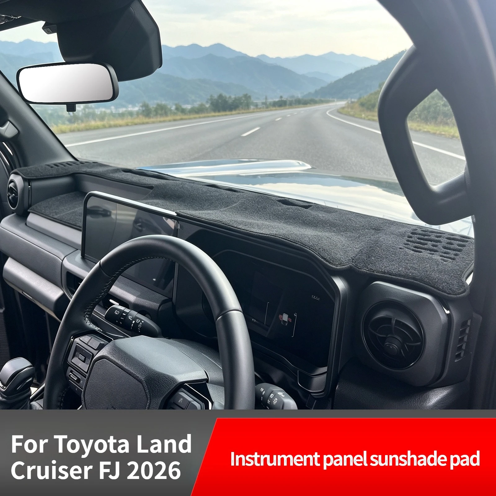 Фото Светонепроницаемый коврик для приборной панели Toyota Land Cruiser FJ 2026 (правый руль), полиэстер, антибликовая защитная накладка на панель приборов №2