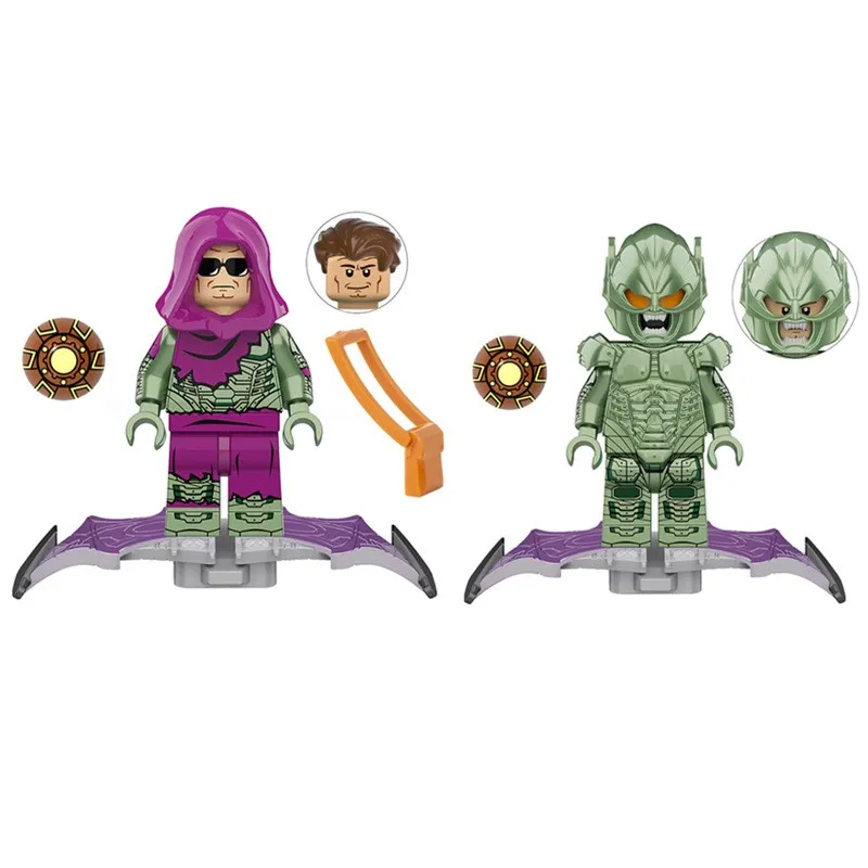 

2pcs/set Mini Building Blocks Green Goblin Battle Damage Edition Action Figures Kids Toys Gifts 4-8cm