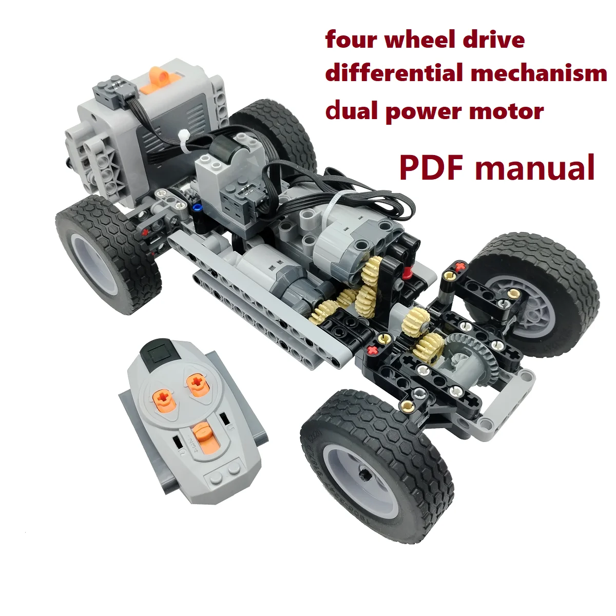 professional RC Car building block Four wheel drive 4WD differential mechanism Dual power motor Educational toys for boy gift