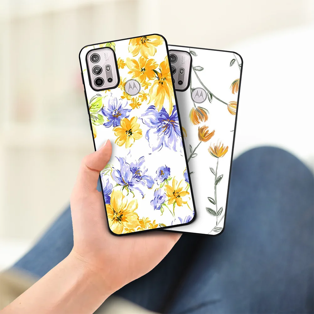 

Flower Case for Moto G60 G30 G9 E6s 2020 G8 Play G60S G10 E6Plus One Action G7 Power EU G9Plus G50 5G E20 E40 Back Shell Cover
