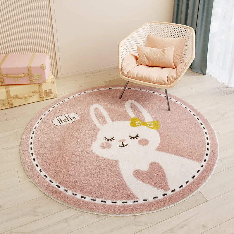 

Children's Room Round Carpet Cushion Bedroom Study Rocking Chair Hanging Basket Cushion Cartoon Animal Carpet Tatami Home Mat