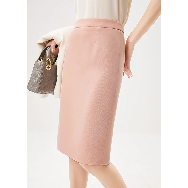 

Streetwear Women Fashion Pencil Skirt Women Office Lady Polyester Acetate Solid Knee-Length Empire Mujer Faldas