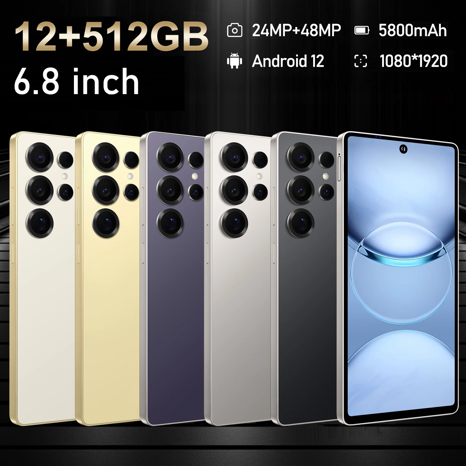Смартфон S25 Pro Android 6 8 дюйма HD 8/12 ГБ ОЗУ 256/512 ПЗУ 5800 мАч 48 МП камера 12 MTK Core сотовый