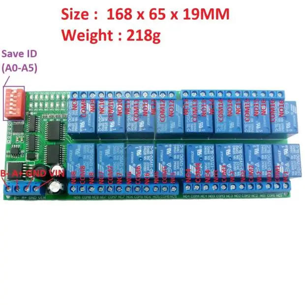 

12V 16-channel RS485 relay Modbus RTU protocol serial remote control switch PLC control board