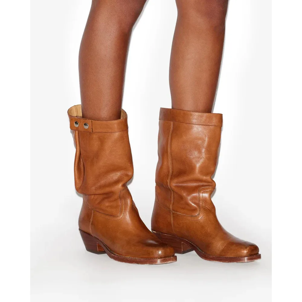 Женская обувь Ademe Boots Biker Style Leather Black Havana