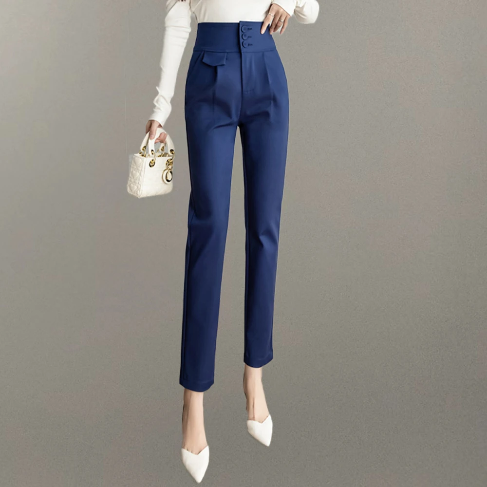 

Women High Waist Straight Pants Ladies All-Match Office Work Wear Formal Pants Elegant Female Casual Spring Summer Trousers