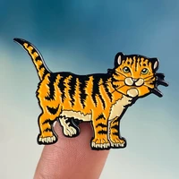 cartoons siberian tiger brooch metal badge lapel pin jacket jeans fashion jewelry accessories gift
