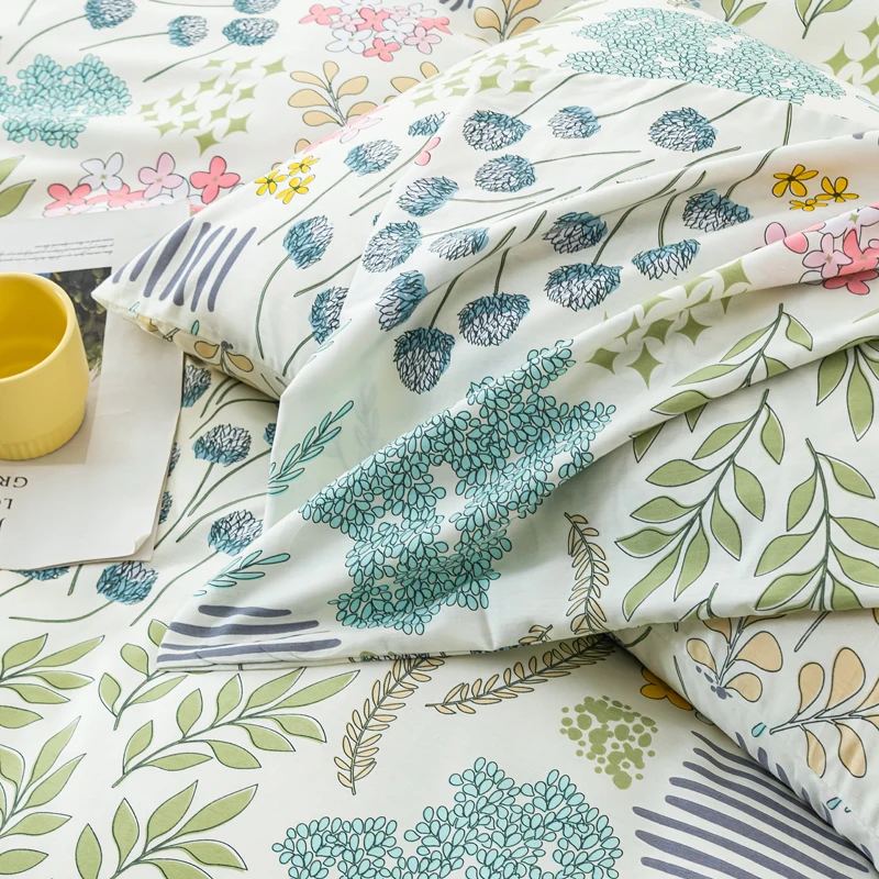 Комплект постельного белья из 100% хлопка с цветочным принтом