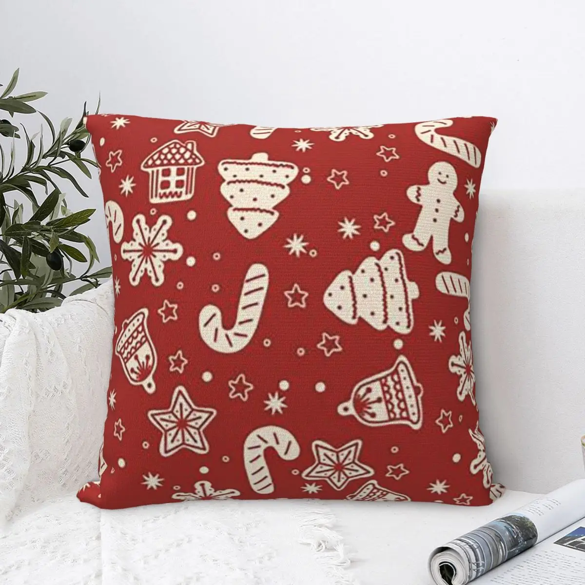 Счастливого Рождества и праздников! Наволочка подушка комфортная диванная