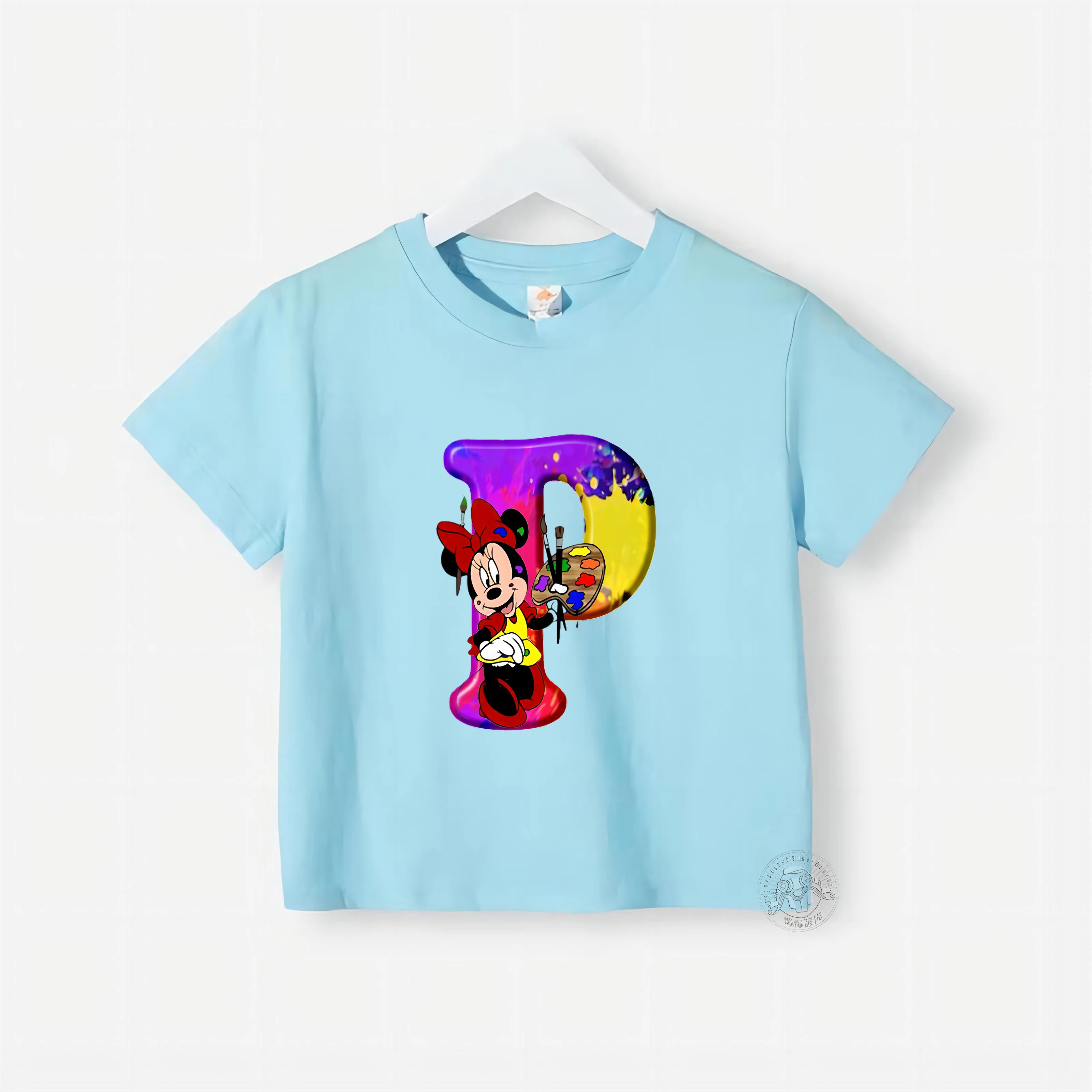 Футболка с коротким рукавом и круглым вырезом для мальчиков девочек из 100% хлопка