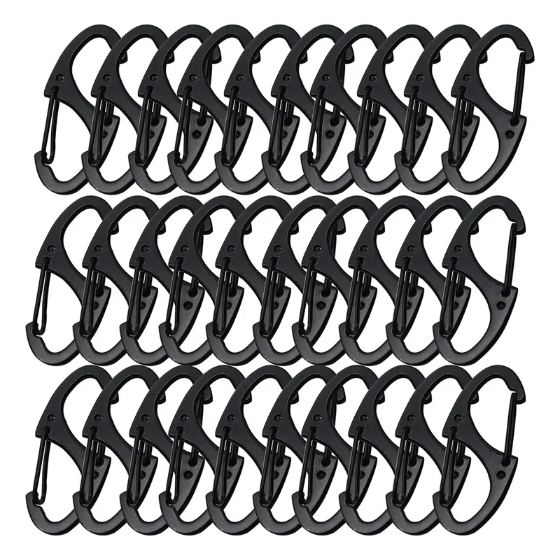 

30 Pack Small Metal 1.6Inch(41Mm) Carabiner Clip Dual Spring Wire Door Snap Hook Key Chain Chain Tool