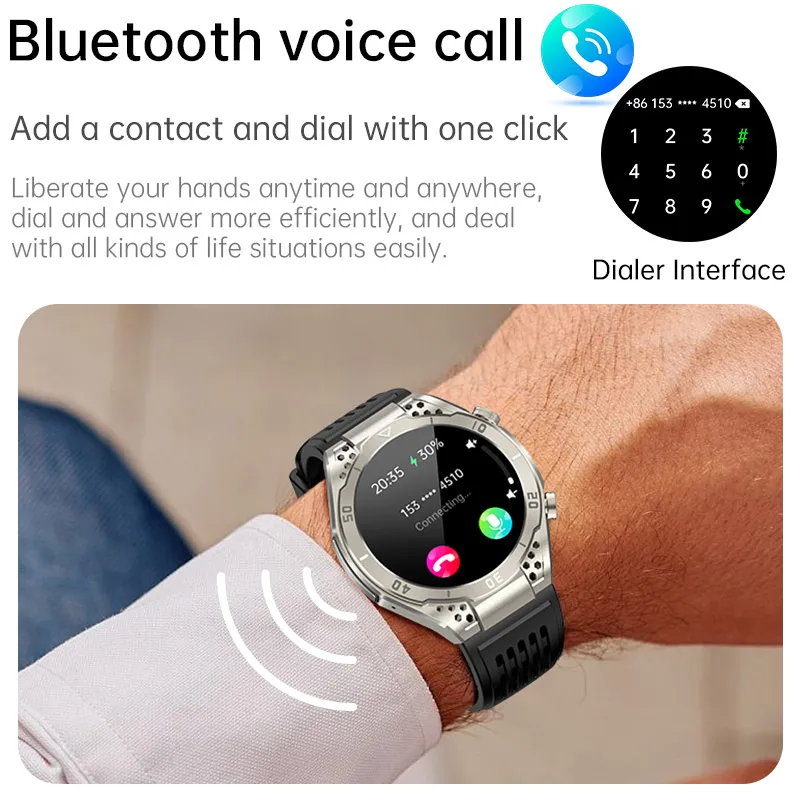 Смарт-часы JA01 мужские с поддержкой Bluetooth и AMOLED-дисплеем