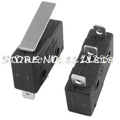 AC 250V 5A 3 Pins SPDT 1NO 1NC Momentary Hinge Lever Micro Switches 5 Pcs