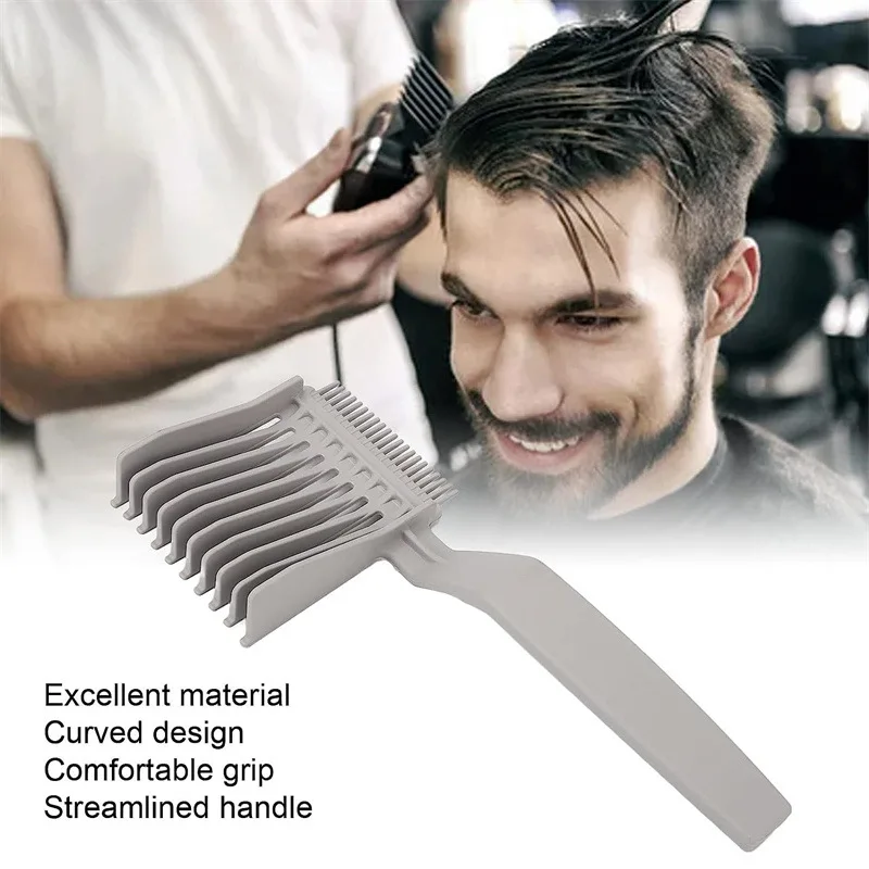 

Новинка 2023, парикмахерские расчески для выцветания, эргономичный мужской инструмент для укладки, расческа для стрижки волос, пластиковый градиентный дизайн, Расческа с плоским верхом для салона