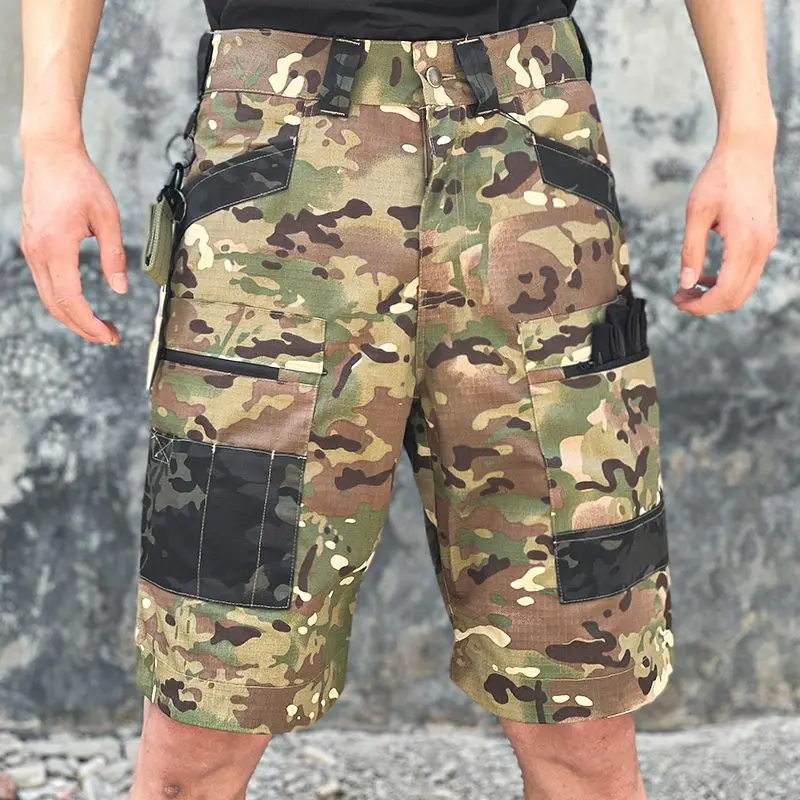 Летние водонепроницаемые тактические шорты-карго для улицы мужские камуфляжные