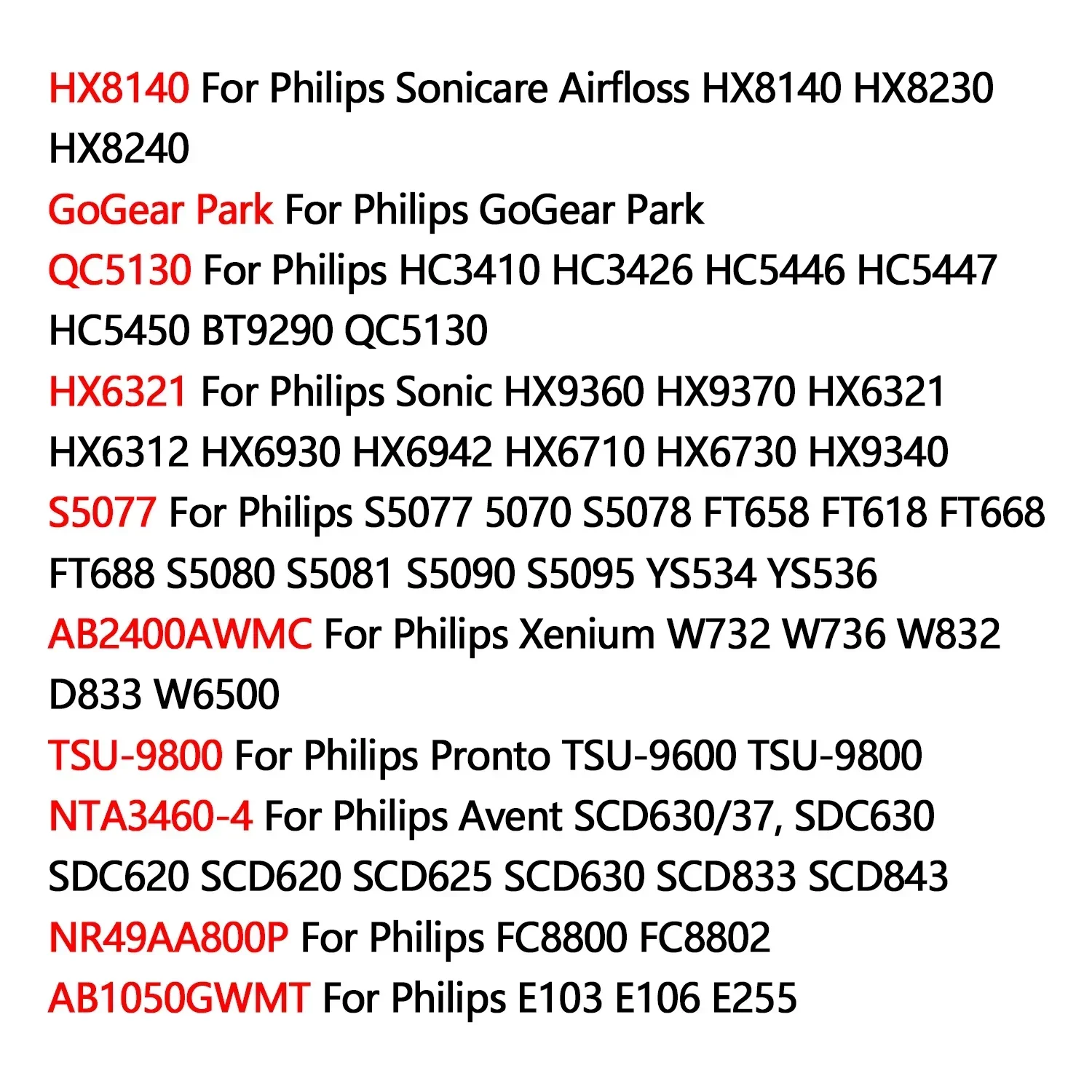 Аккумулятор XDOU для Philips Sonicare Sonic Airfloss Xenium GoGear Park HC3410 HX9360 S5077 TSU-9600 SDC630 W732 HX8140 FC8800 E103 (art.: 3920ca79fa753) - 3920ca79fa753