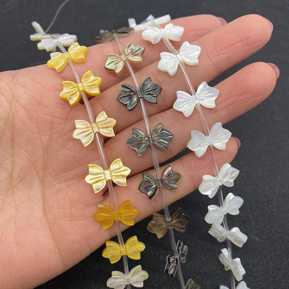 

10x16mm Bow Shell Beads Natural Sea Water Pearl Spacer Beads for Jewelry Making Bracelet Handmade Earrings Necklace Gift 5pcs