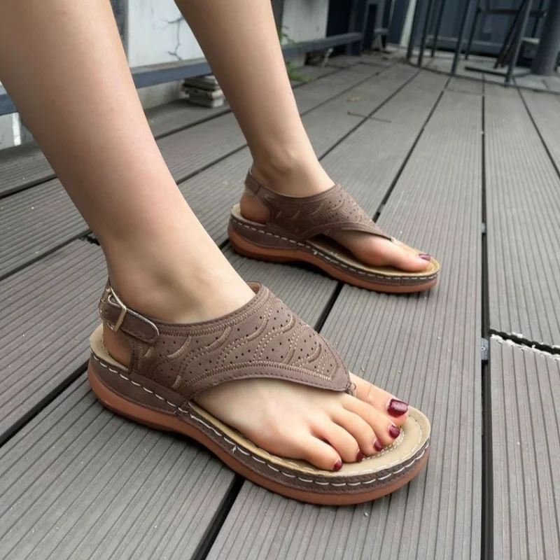 

Shoes for Women 2023 Pinch Toe Women's Sandals Summer Outdoor Walking Ladies Wedges Sandal Solid Buckle Female Casual Sandalias