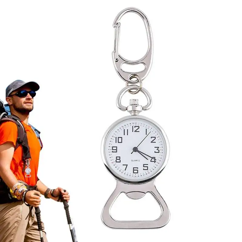 

Clip On Quartz Watch Carabiner Watch Portable Multifunctional Precise Glass Zinc Alloy Clip Watch With Bottle Opener For Hikers