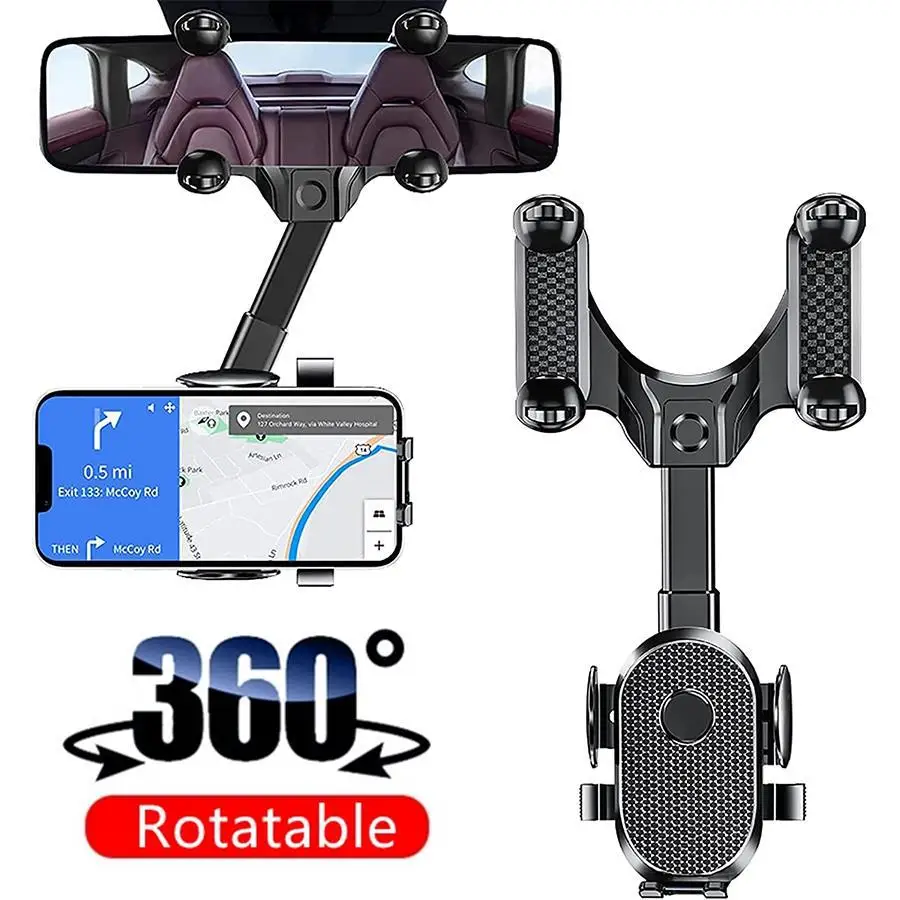 

Auto Rearview Mirror Phone Holder in Car Mount Stand for Mobile phone bracket