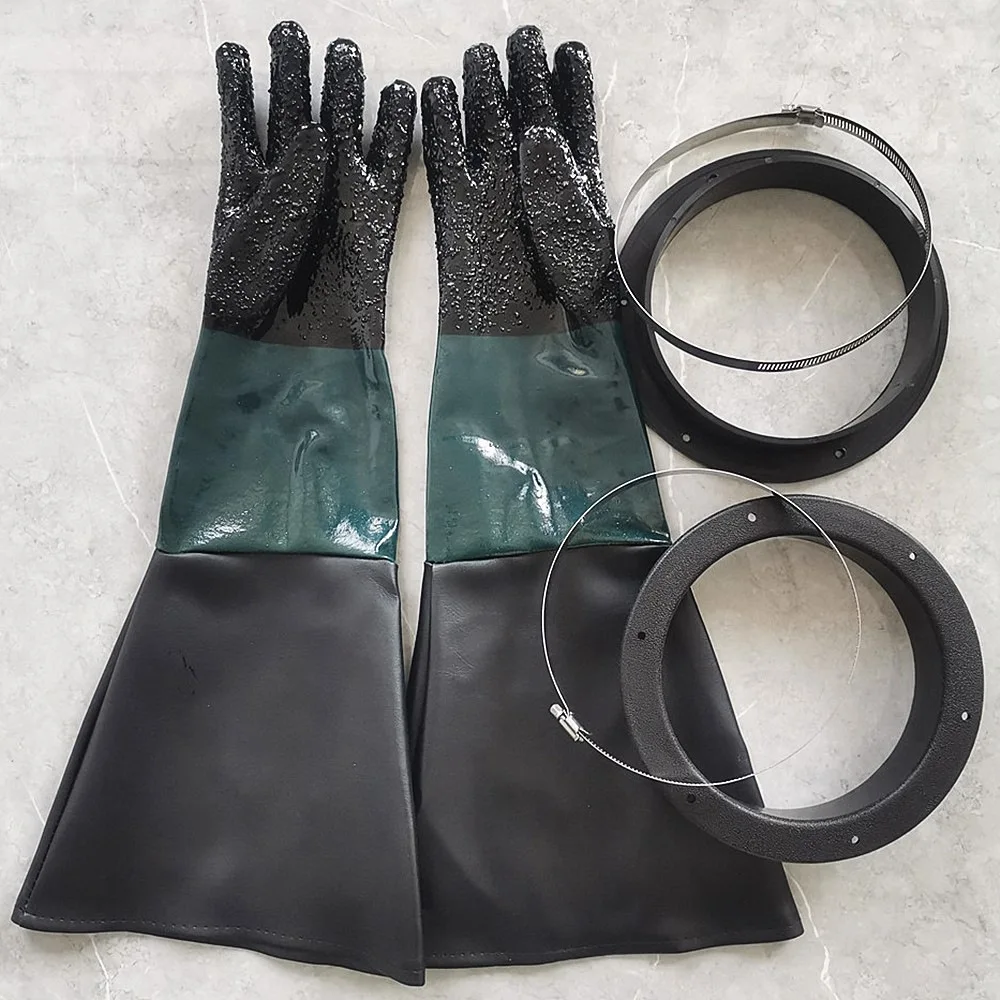 

Sandblasting Gloves SandBlaster Parts 60cm with O Rings for Sandblast Cabinet