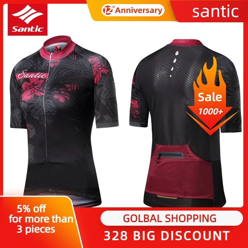 

Santic Women Cycling Jerseys Summer Short Sleeve Breathable Mtb Bike Jersey Bicycle Quick Dry Clothing Ropa Maillot Ciclismo