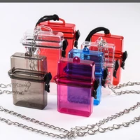 ins acrylic transparent tabacco case decoration can match with chain hanging chain waterproof fashion cigarettes box holder