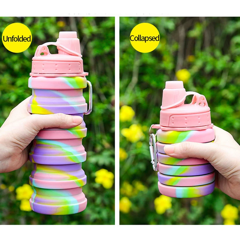 Силиконовая Спортивная бутылка для воды 500 мл герметичная камуфляжная