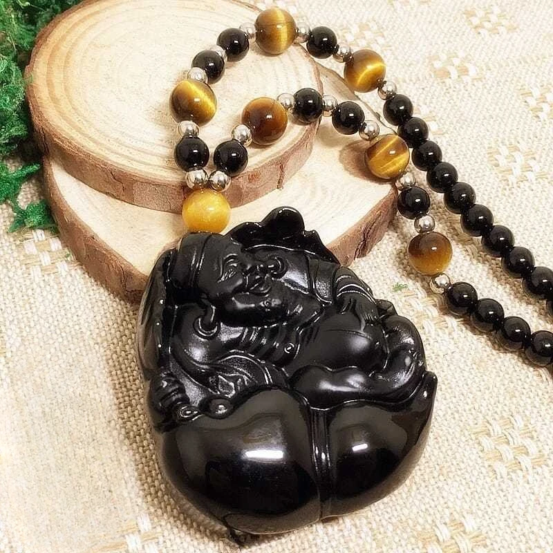 Кулон из обсидиана Живой Будда джигун мастер Daoji Zen мужское и женское хрустальное