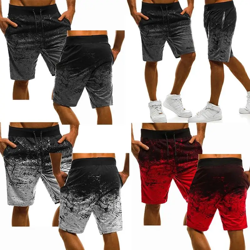 

2022 Fashion Men Casual Shorts Fashion Printed Joggers Short Sweatpants Summer Drawstring Hip Hop Slim Workout Shorts Plus Size