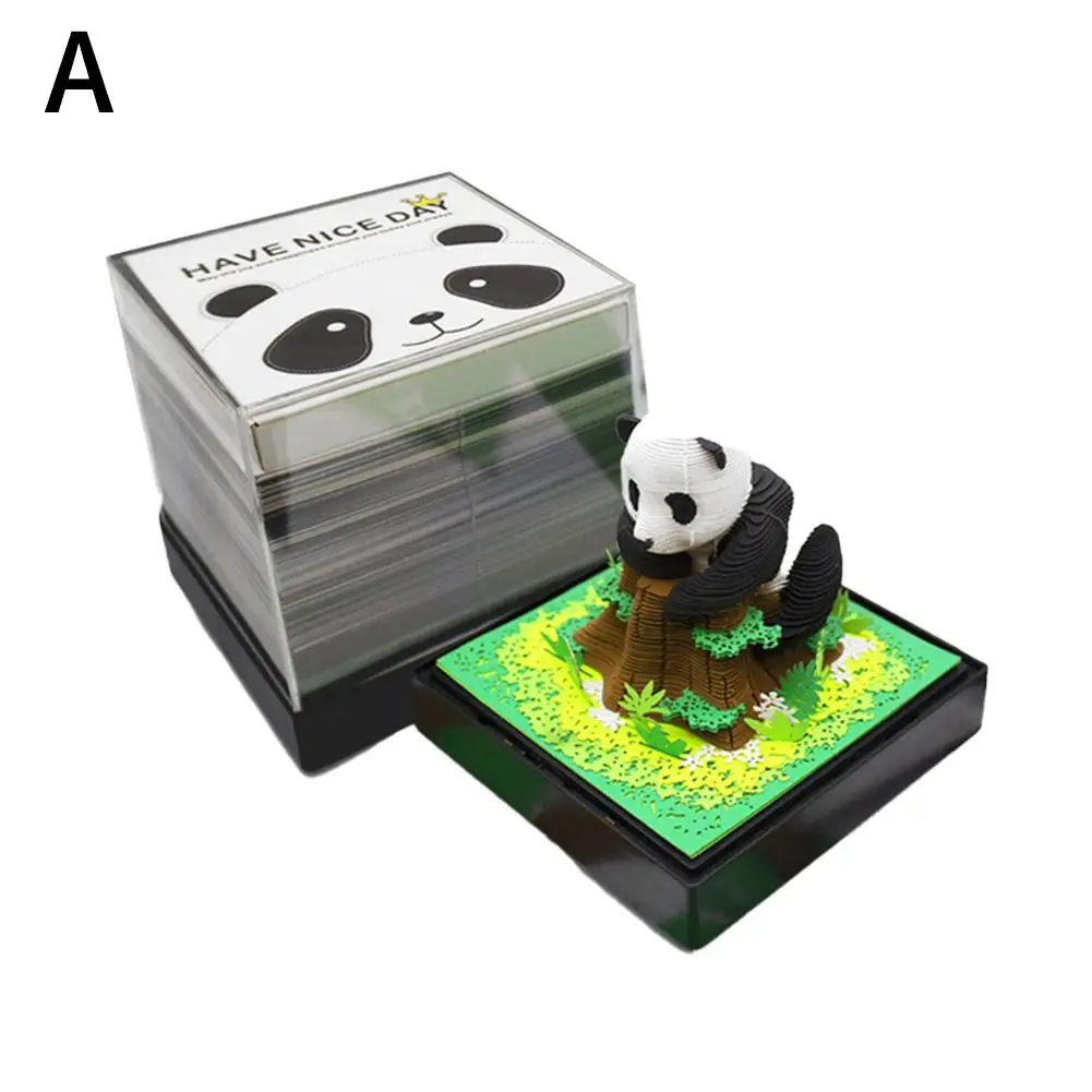 Записная книжка omoshiking 3D календарь художественный 2025 панда Kawaii бумажная резьба