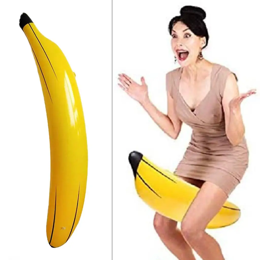 Durable PVC Yellow Infaltable Banana Noodle Waterproof Great for Dorm Party Decoration Gag Gift Supplies Pool Float |