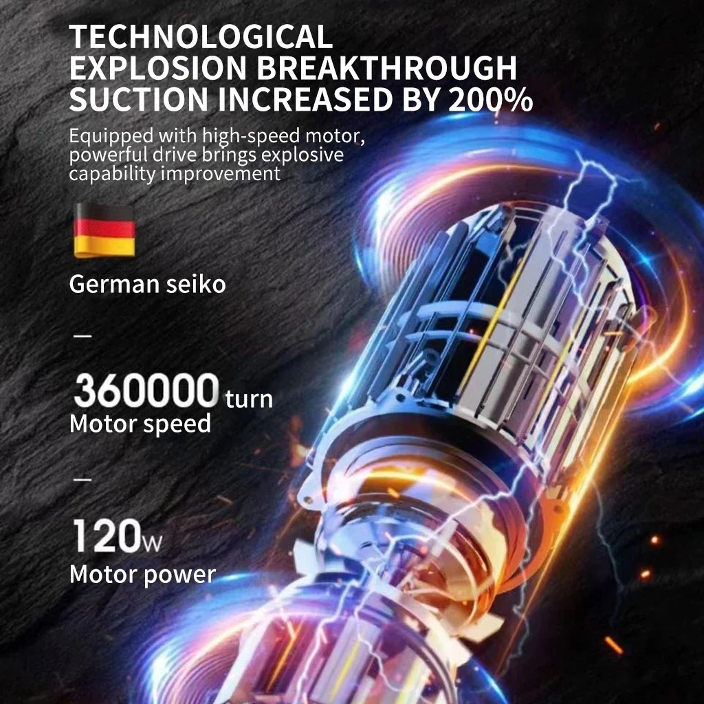 Беспроводной автомобильный пылесос 12000 па 1800 мАч |