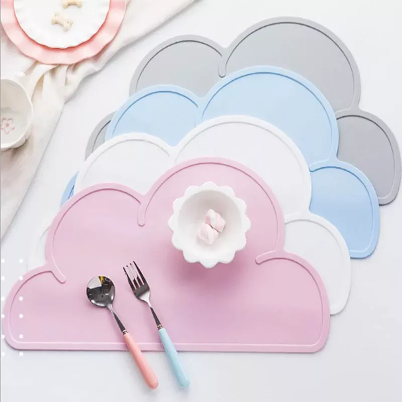 

1pc Food Grade Cloud Shape Placemat Waterproof Heat Insulation Silicone Table Pad Mat Gadget Easy Clean Non-Slip Waterproof