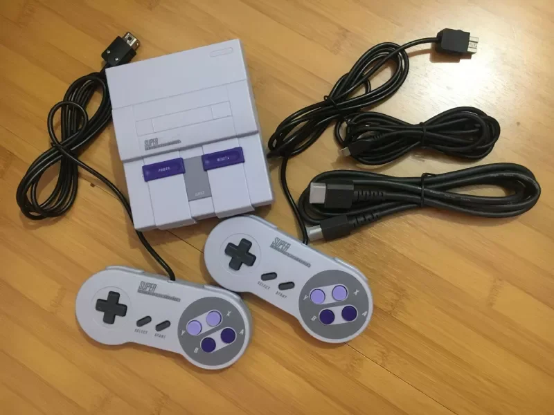 

NEW Super HD Output SNES Retro Classic Handheld Video Game Player TV Mini Game Console Built-in 21 Games with Dual Gamepad