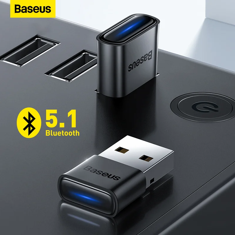  USB Bluetooth адаптер Baseus, адаптер Bluetooth 5,1 для ПК, ноутбука, беспроводной динамик, аудио приемник, USB передатчик