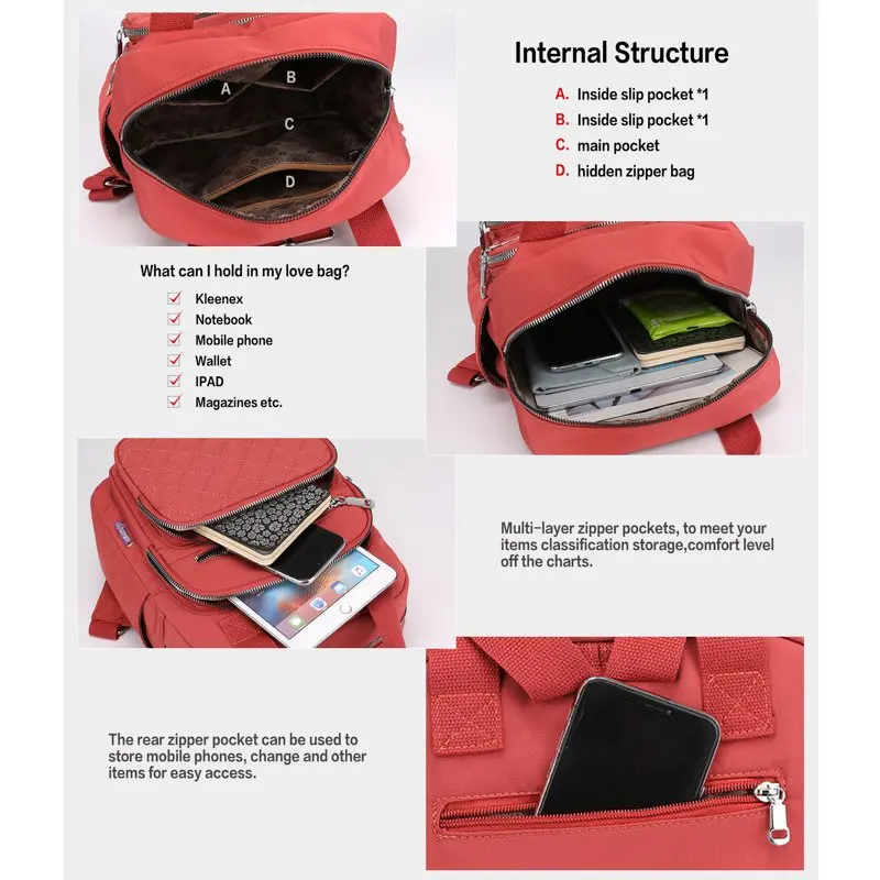 Backpack Purse for Women Fashion Designer Travel Large Ladies handbags